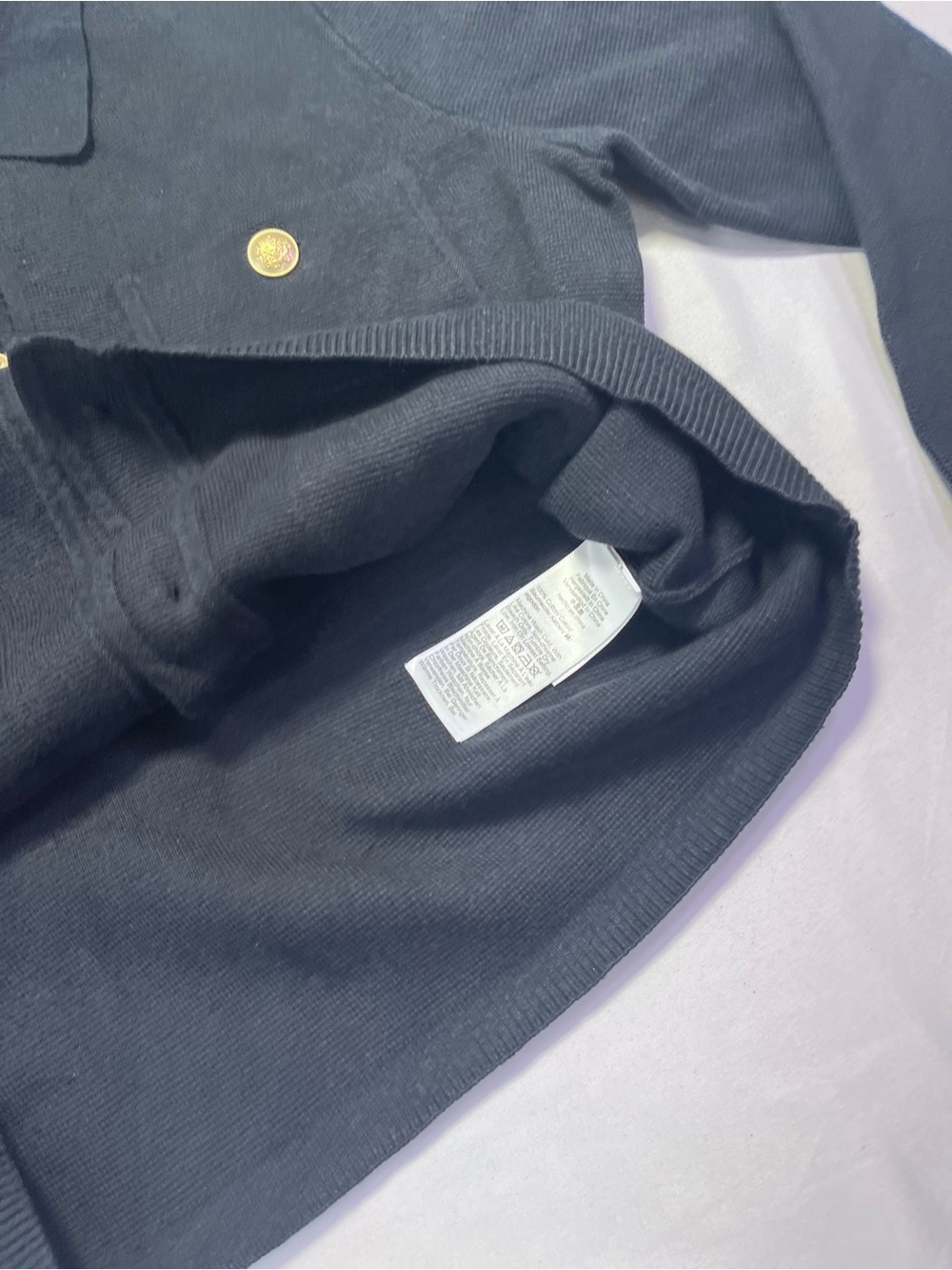 J. Crew Black Sweater Lady Cropped Patch Pocket Jacket Gold Buttons NWT - S - Picture 6 of 10